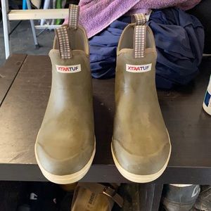 XtraTuf waterproof rain booties. Ankle booties
